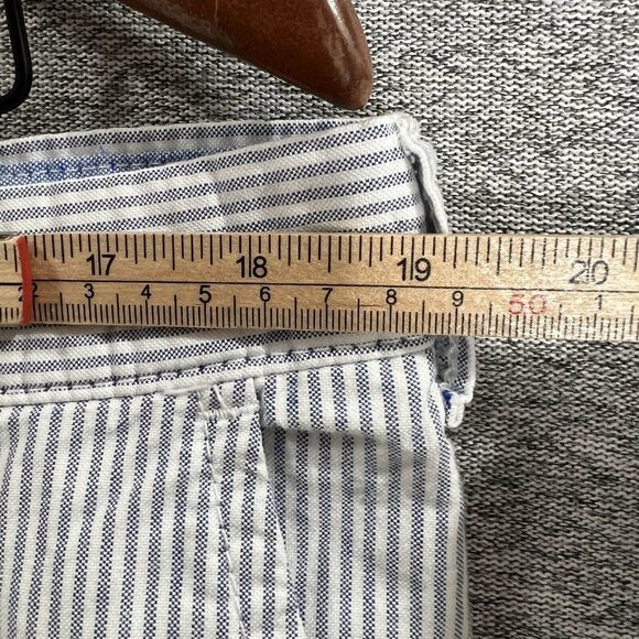 Tommy Hilfiger Chino Shorts Men Sz 38 White Blue Striped Mid Rise Casual Cotton - Picture 5 of 11